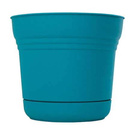 Bbq Innovations 10.8 x 12.3 in. Dia. Resin Planter, Teal BB2514166